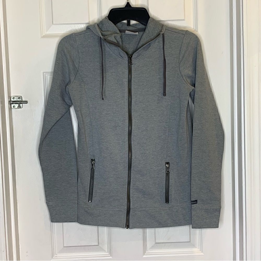 Columbia Full Zip Sweatshirt Jacket Hooded Gray Size Extra Small